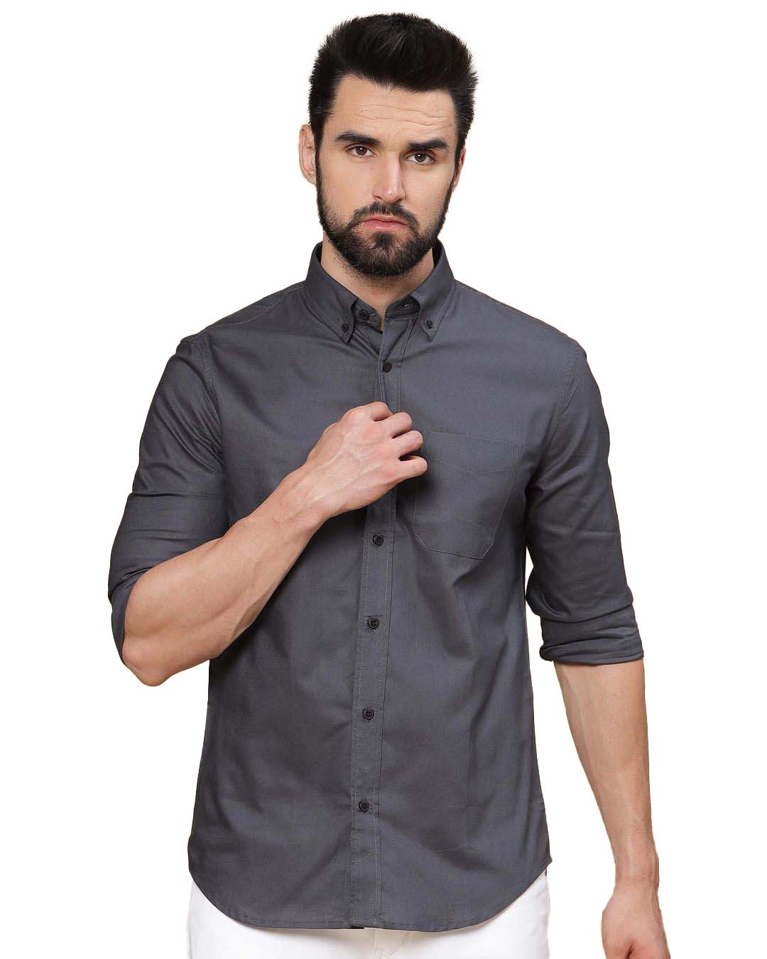 Mens grey clearance casual shirt