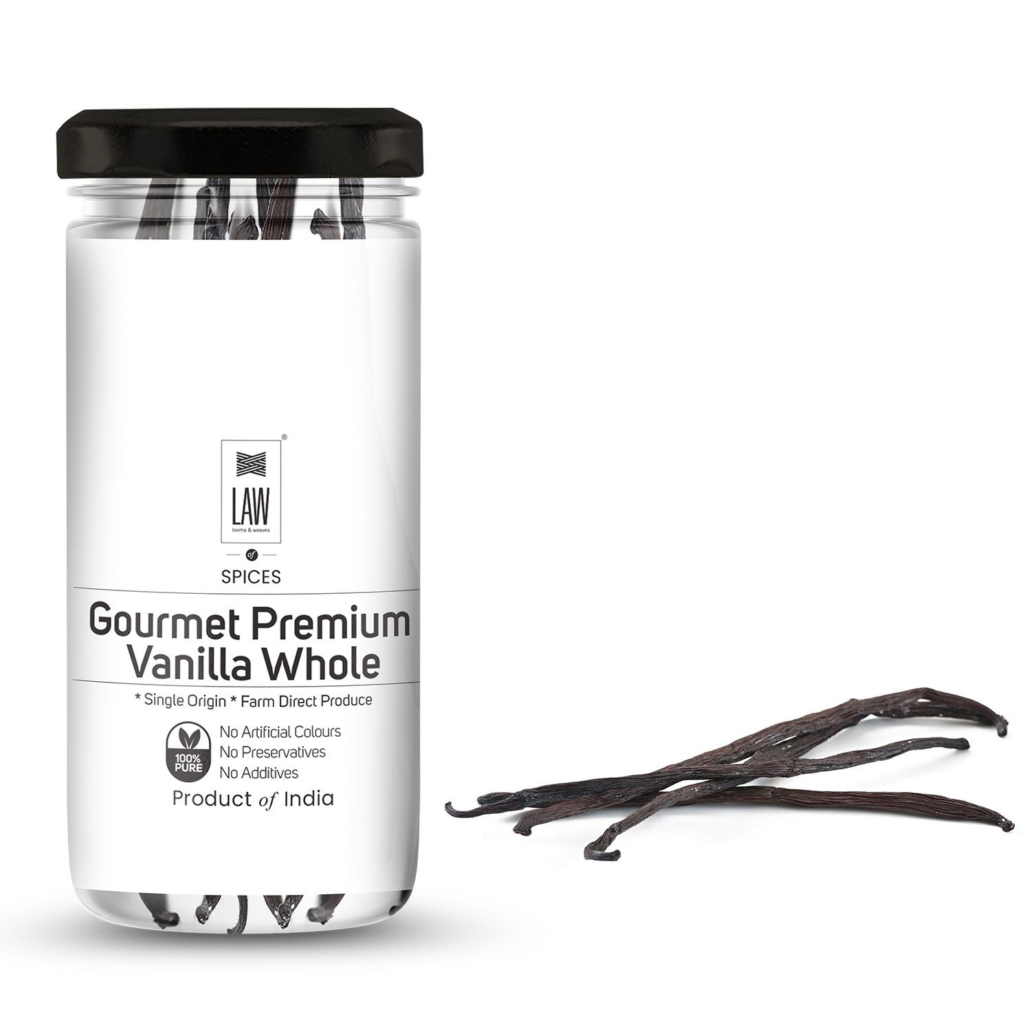 World’s Finest Gourmet Premium Vanilla Whole – 10 gm (Single Origin, Farm Direct Produce, Organically Grown & Made in small batches)