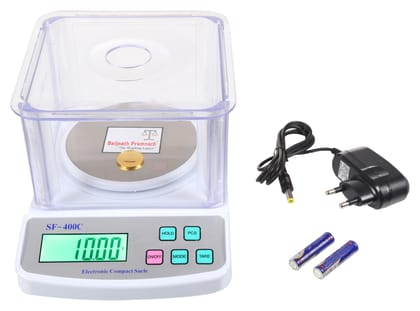 Baijnath Premnath Digital 500gm x 10mg (0.01g) Jewellery Weighing Scales with Wind shield & Mains light Power Cord and for laboratories research purpose