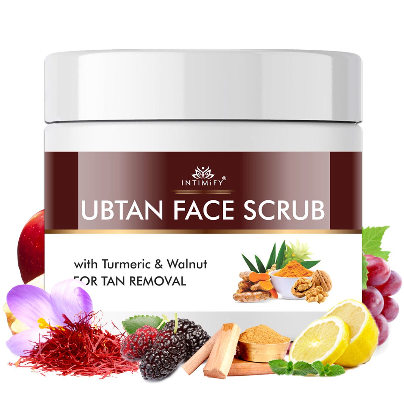 Intimify Ubtan Face Scrub for Excess Oil Control, Tan Removal, blackhead scrub, blackhead removing cream, black head remover