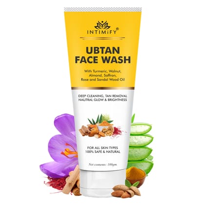 Intimify Ubtan Face Wash, face wash, anti aging face wash, skin brightening face wash, 100 gm