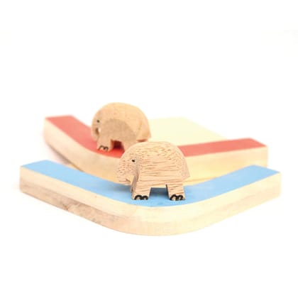 IVEI Wooden Elephant Mug Coasters -set of 2