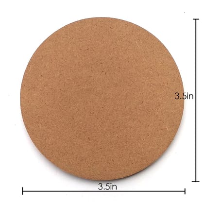 IVEI DIY MDF Circle Coasters (3.5in X 3.5in)- set of 12