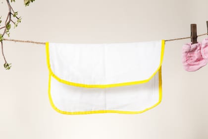 Pure Cotton Soft Dhoti NAPKINS for Babies/Kids - Set of 6 - Yellow