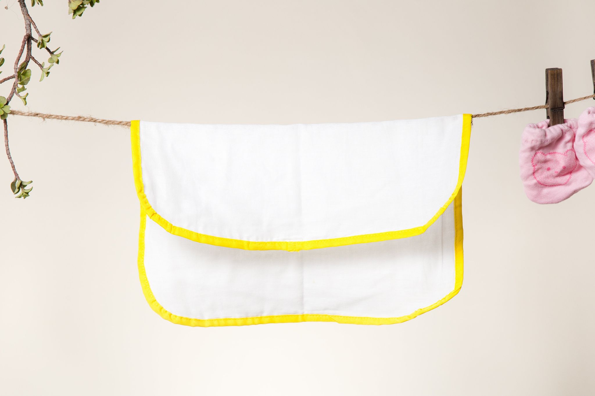 Pure Cotton Soft Dhoti NAPKINS for Babies/Kids - Set of 6 - Yellow