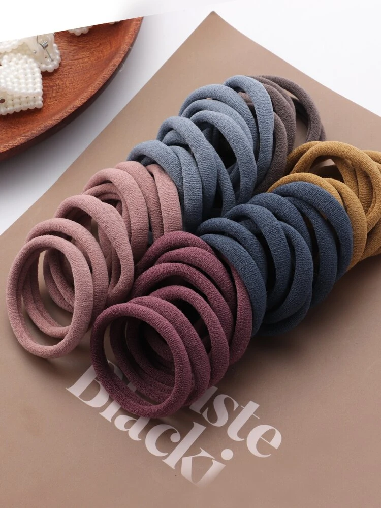 Sincere Elastic Dark Colors Hair Rubber Bands Polytail Ties Strechable Bands For Women and Girls (Pack of 30 Pcs) (Multicolour, 30)