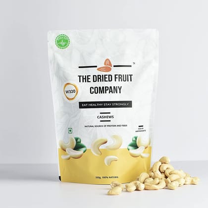 THE DRIED FRUIT COMPANY Cashews Natural Cashew Kaju Kaaju Cashew Nut Unsalted Cashew Whole Cashews In Fresh Dry fruits Nutritious Delicious 500g Pack of 1