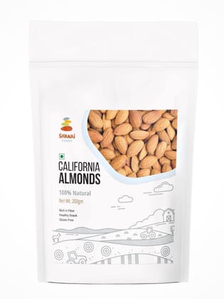 Shanai Foods 100% Natural California Almonds, 200g | Premium Badam Giri