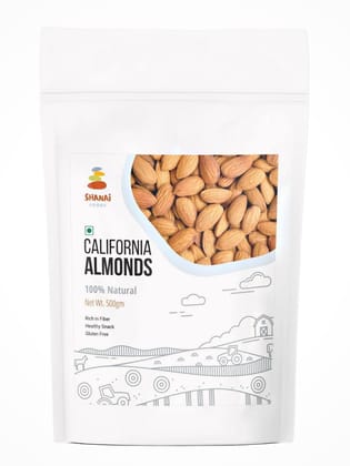 Shanai Foods 100% Natural California Almonds, 500g | Premium Badam Giri