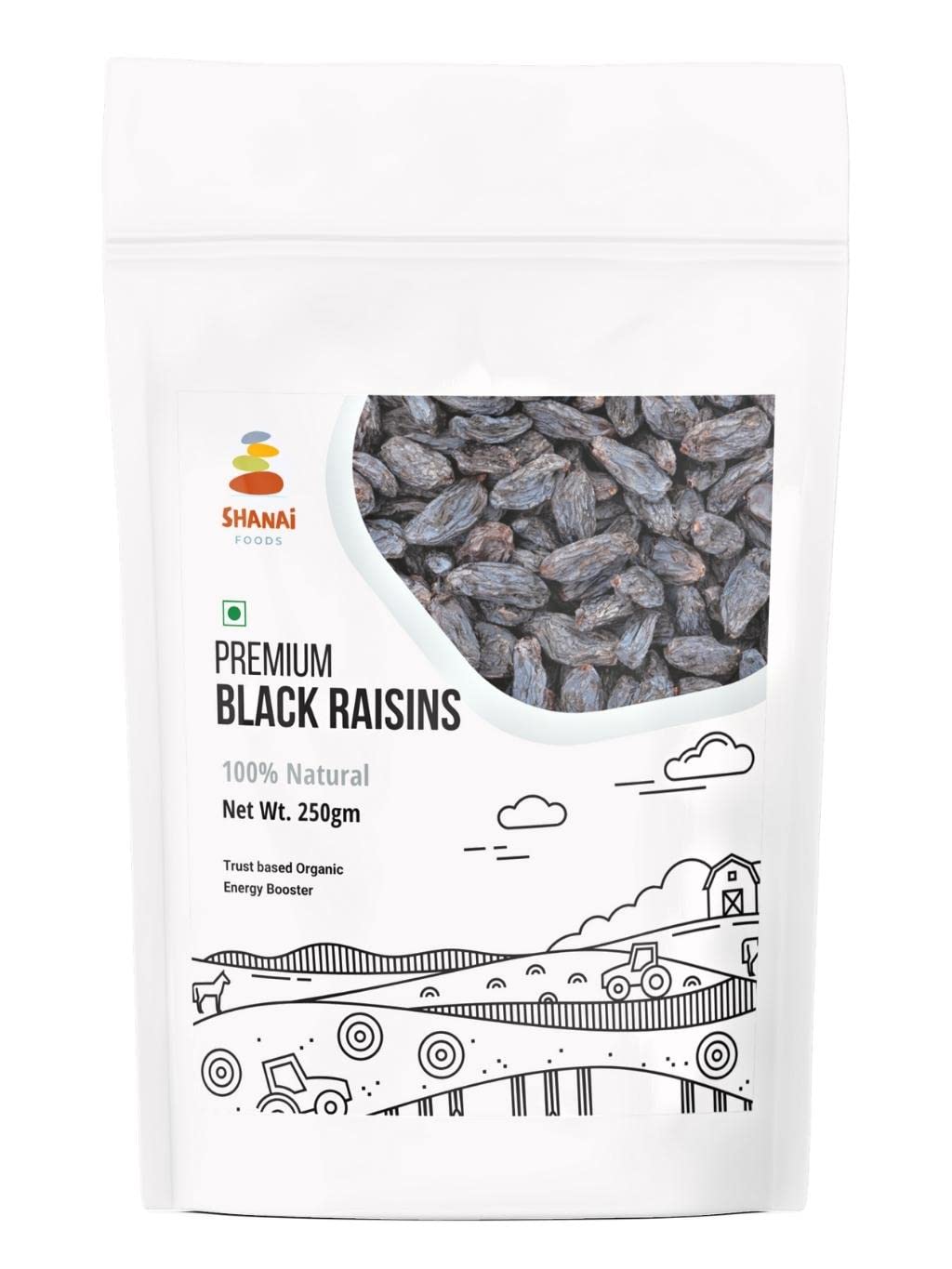 Shanai Foods Premium Seedless Black Raisins 250g