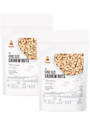 Shanai Foods King Size Whole Cashews W240 (200g x 2), Pack of 2 | Premium Kaju Nuts | Nutritious Plant Based Protein