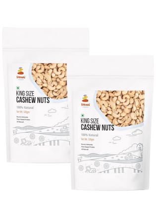 Shanai Foods King Size Whole Cashews W240 (500g x 2), Pack of 2 | Premium Kaju Nuts | Nutritious Plant Based Protein