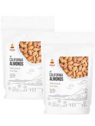 Shanai Foods Natural California Almonds (500g x 2) Pack of 2 | Premium Badam Giri