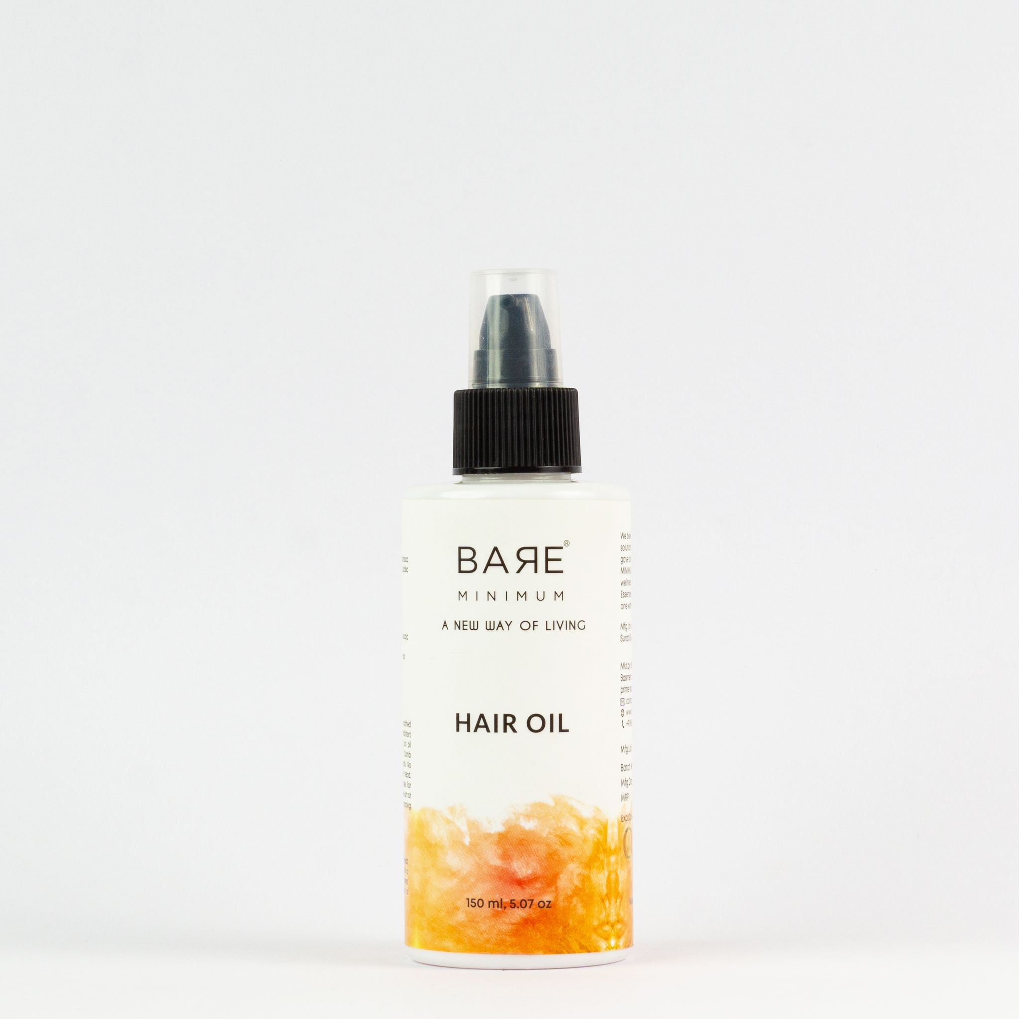 Revitalize Your Hair with BareMinimum Hair Oil - Infused with Moroccan Argan Oil, Sweet Almond Oil, Grapeseed Oil, and Jojoba Oil for Nourishment and Strength - 150ml for Men and Women