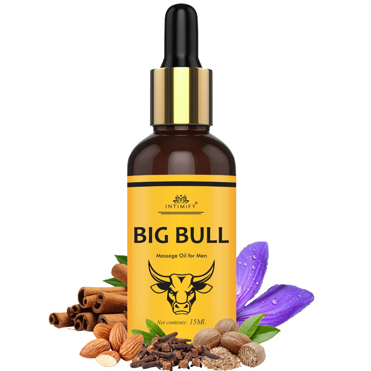 Intimify Big Bull Penis Enlargement Massage Oil For Men Extra Pleasure,  Stamina & Power, Increase Size and Thickness