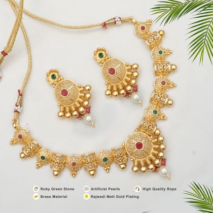 Gold-Plated Matinee Jewellery Set