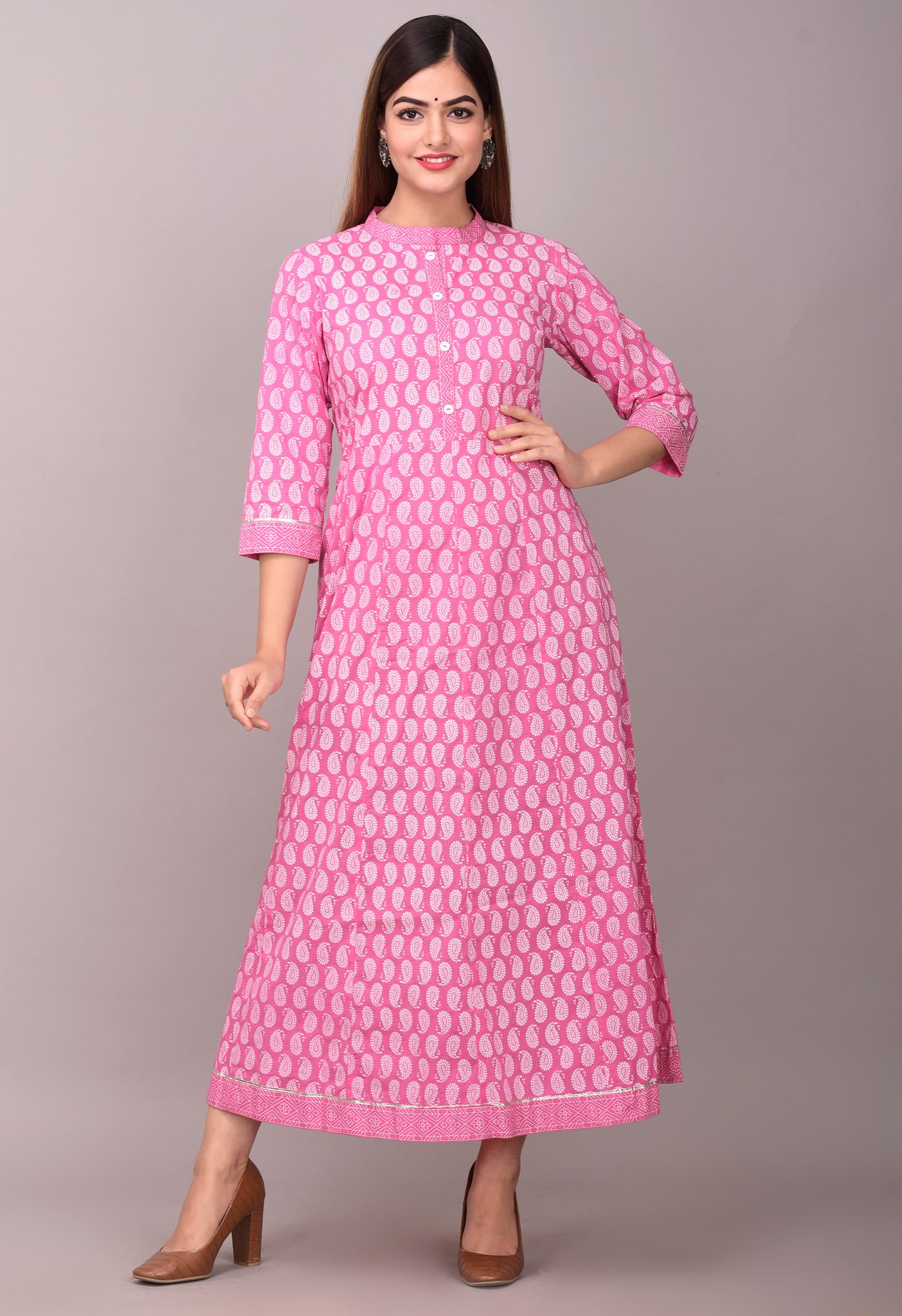 Royansh Women Printed Pure Cotton Flared Kurta