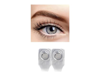 DARK GRAY MD SPARKLE MONTHLY COLOR CONTACT LENS WITH CASE, LENS HOLDER AND 80ML SOLUTION