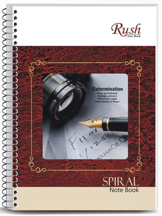 Rush 200 pages Spiral Notebook Unruled A4 Size - Unruled Spiral Notebook