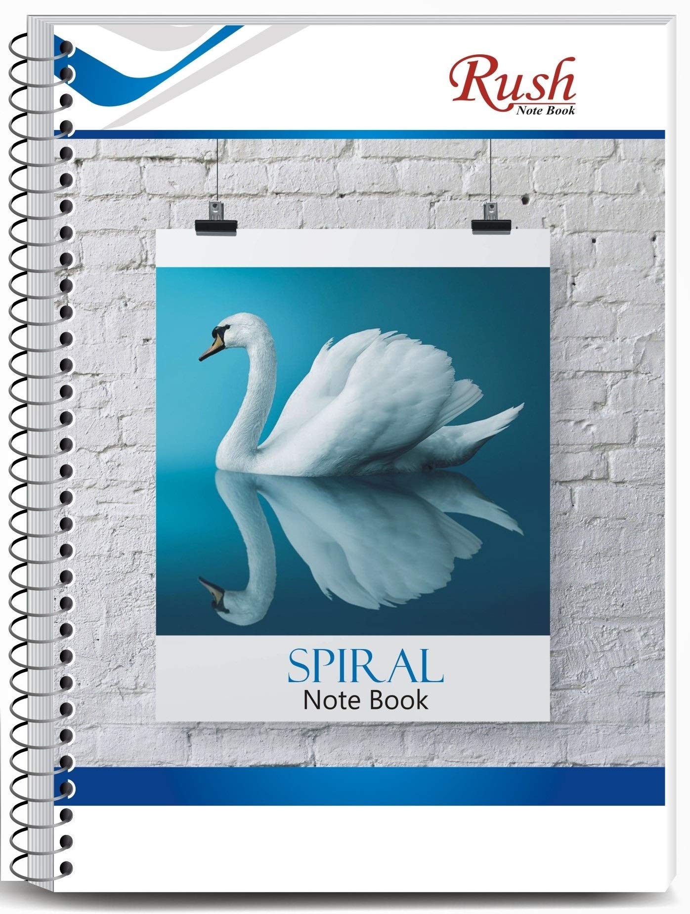 Rush 300 Pages Premium Unruled Spiral Note Book A4 size - Spiral Notebook Unruled