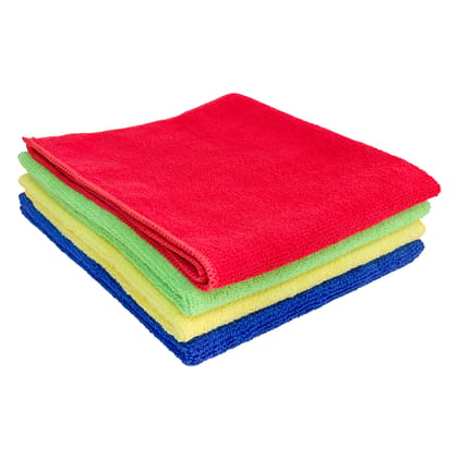 CLEANISH Microfiber Cloth 40cm x 40cm || Multicolor Highly Absorbent, Lint & Stick Free || Multipurpose cleaning cloth for kitchen , window, washroom , car (color may vary)