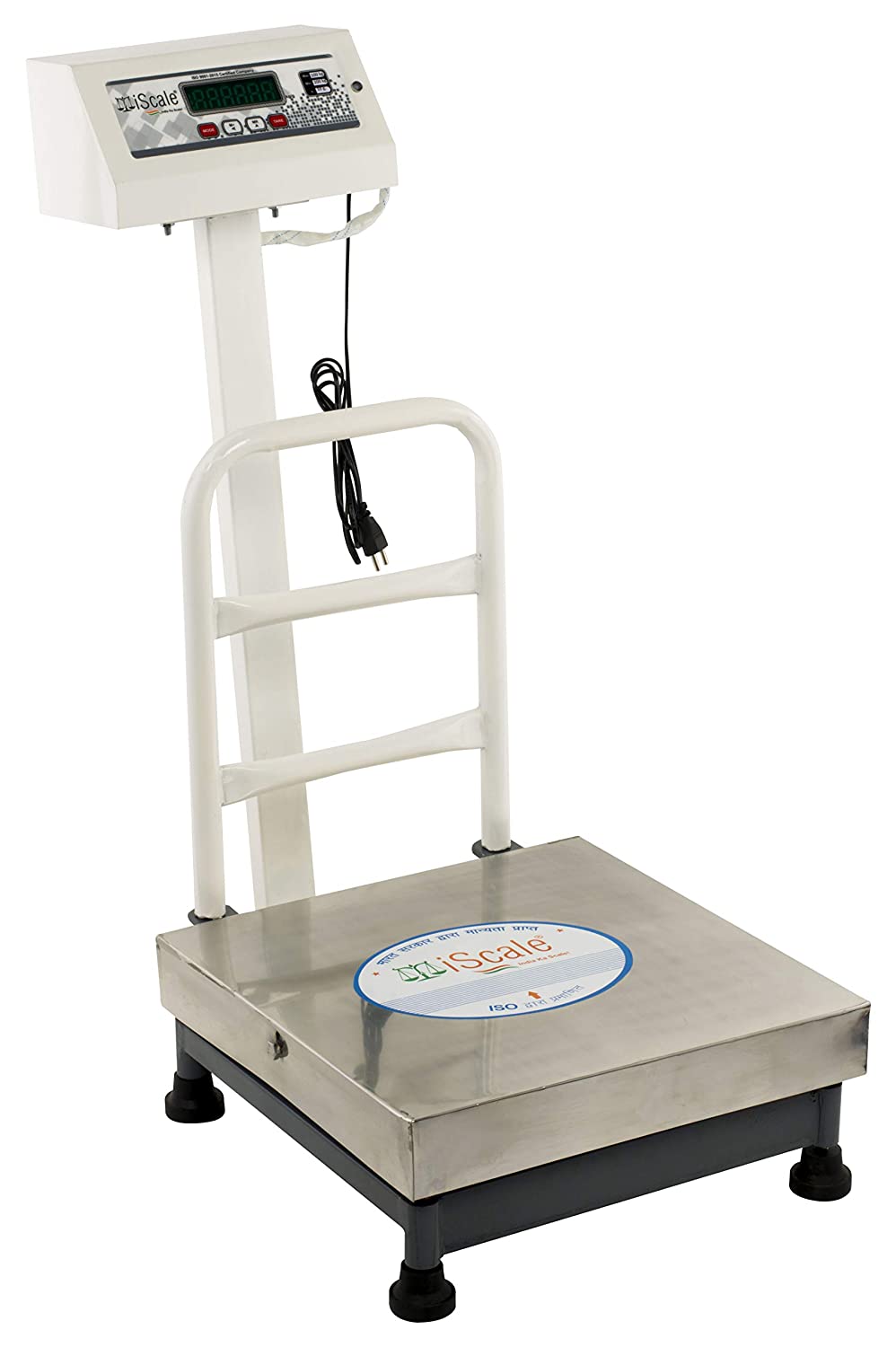 iScale Electronic Platform Weighing Scale 50Kg Capacity 5g Accuracy Weight Machine Digital for Shop, Commercial and Industrial use with Stainless Steel Platform size 14x14 Inches (350x350mm)