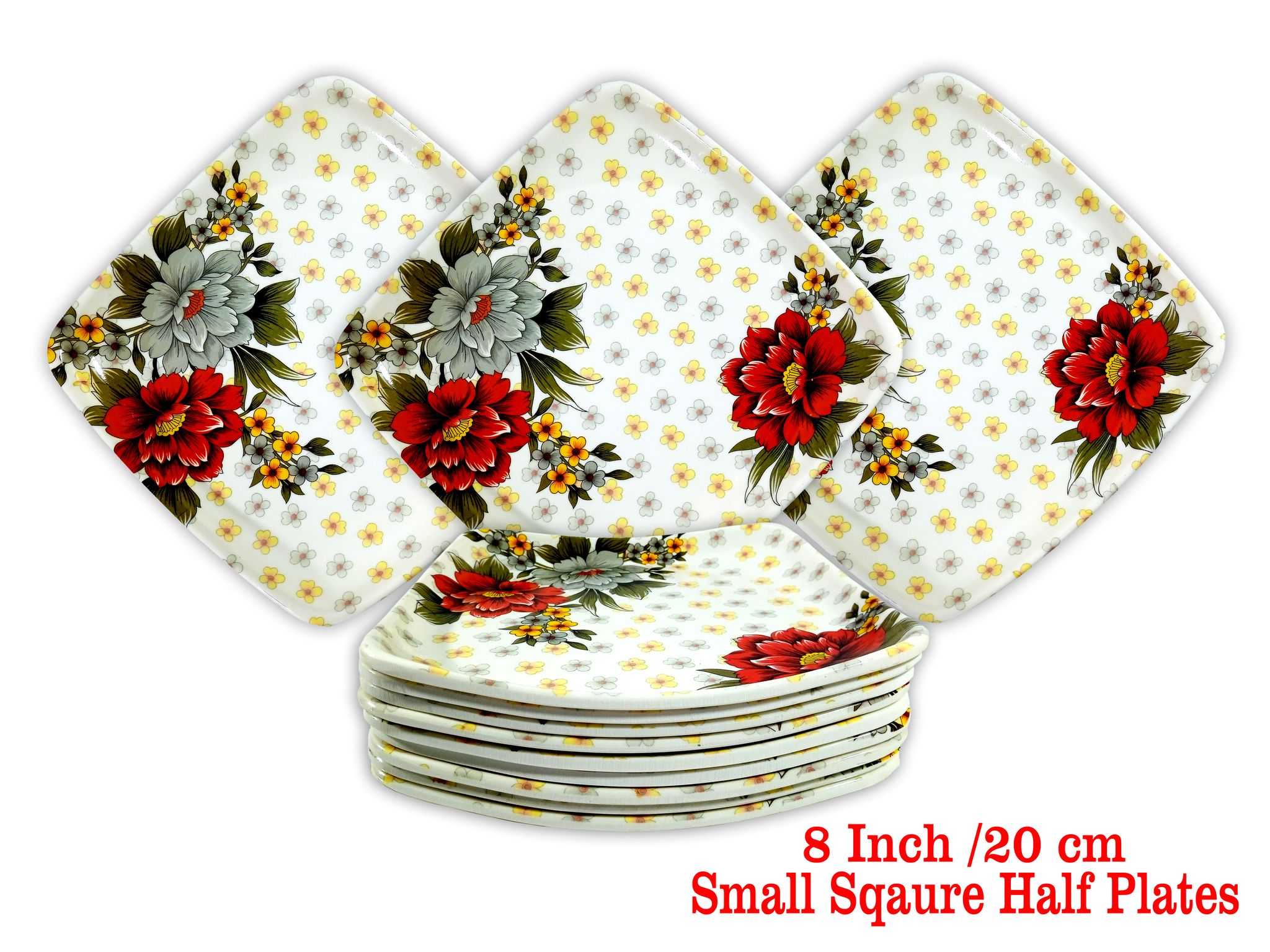 Inpro Melamine Square 8 Inch Small Half Plate Size 8 Inch 20 CM