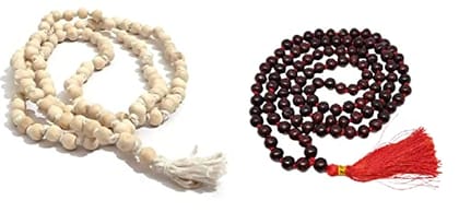 ShivTantra Set of 2 red & white Chandan Mala