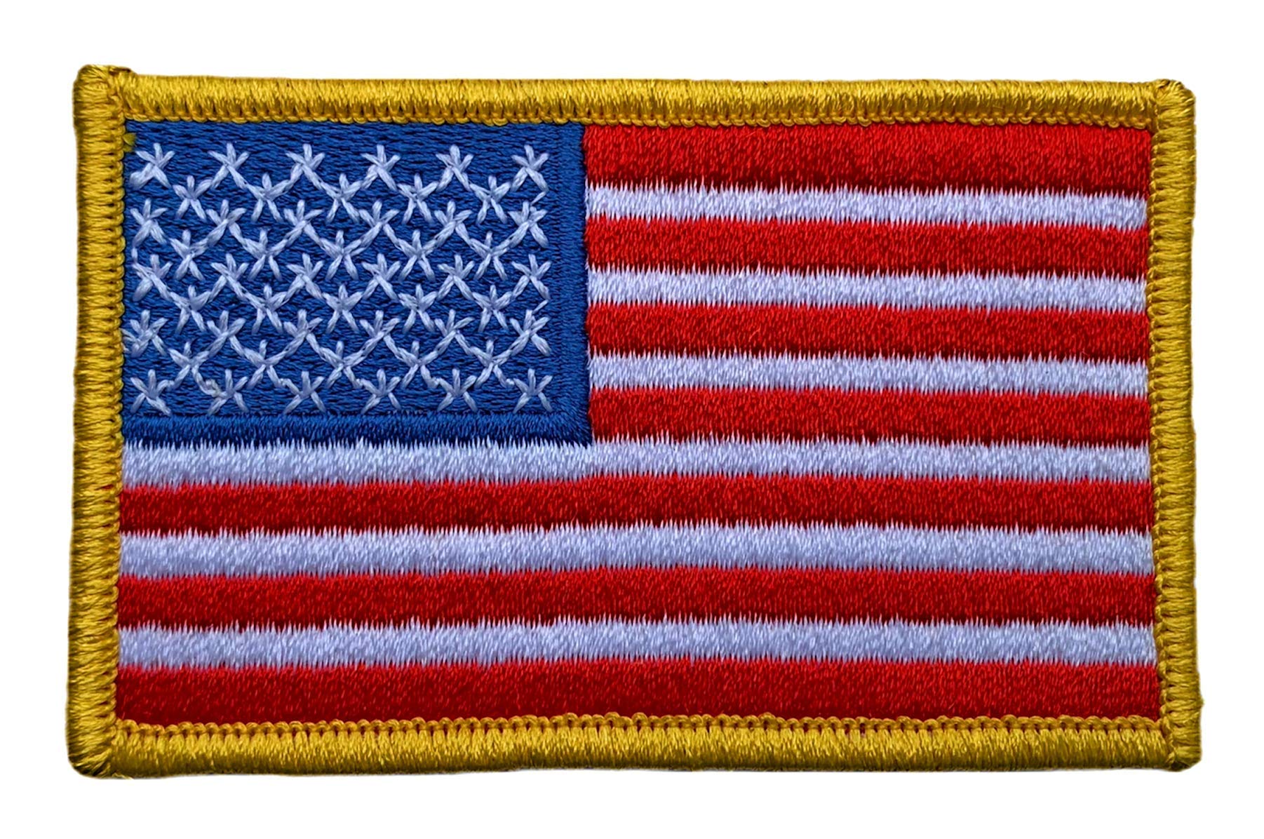 USA Flag Embroidered Iron-On Fabric Patch (Set of 3)