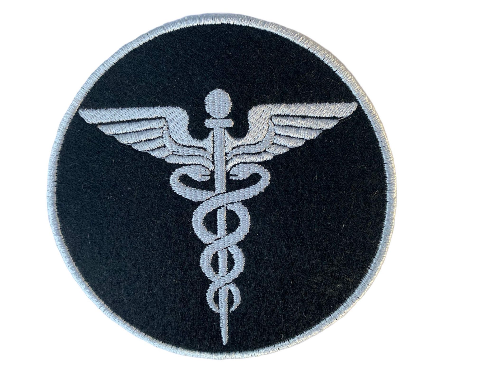 3 Pcs of Embroidered Doctor's Logo or Caduceus Sew On Patch