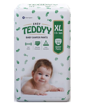 Teddyy Easy Baby Pant Style Diaper Extra Large - 54 Pieces