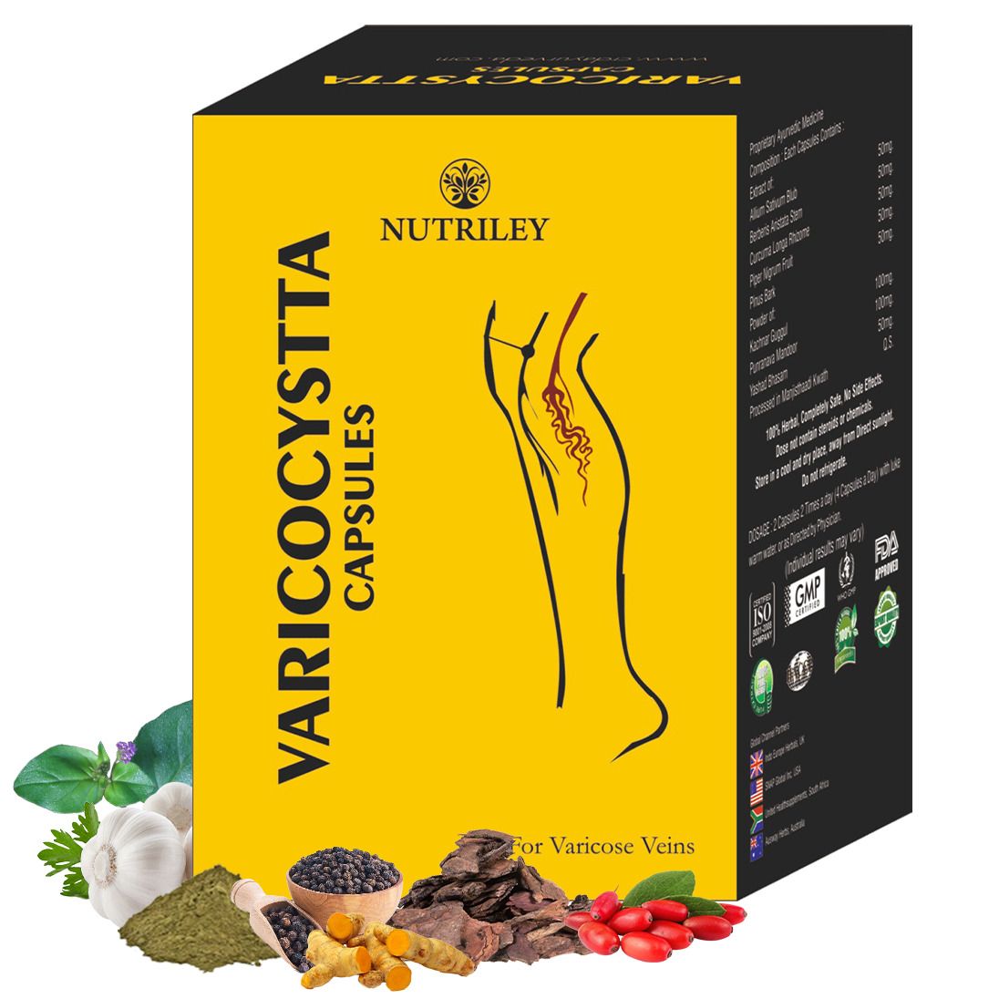 Nutriley Varicocystta - Varicose Veins Capsules (50 Capsules)