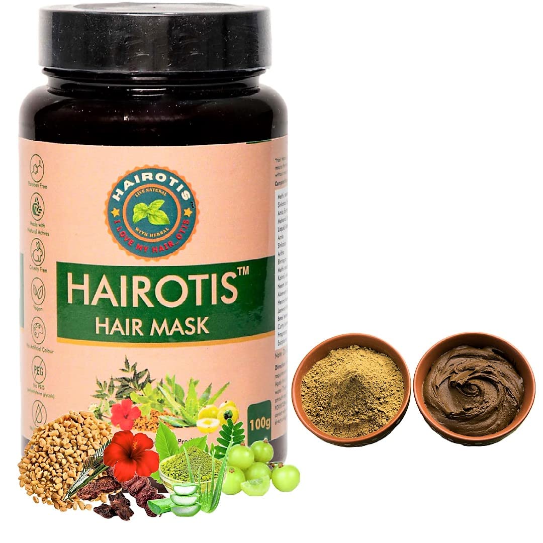 Hairotis Hair Mask for Hair Fall,Dandruff,Itchy Scalp,Hair Growth | Methi,Shikakai,Amla powder with other Traditional Ayurvedic Herbs 100gm