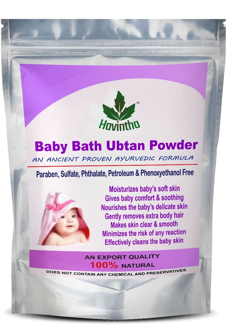 Havintha Natural Baby Bath Powder for baby's skin healthy, soft and glowing - 227 G