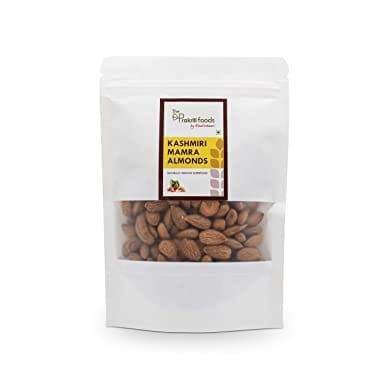 The Prakriti foods by khatirdaari Kashmiri Mamra Almonds Natural and Nutritious, High Protein Snack (400 gms)