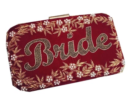 Personalized/Customized Hand Embroidery Mehroon 8 * 4 clutch with your name Double side work for women