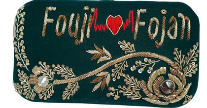 Personalized/Customized Hand Embroidery clutch 8 * 4 with Customization your name Double side work for women