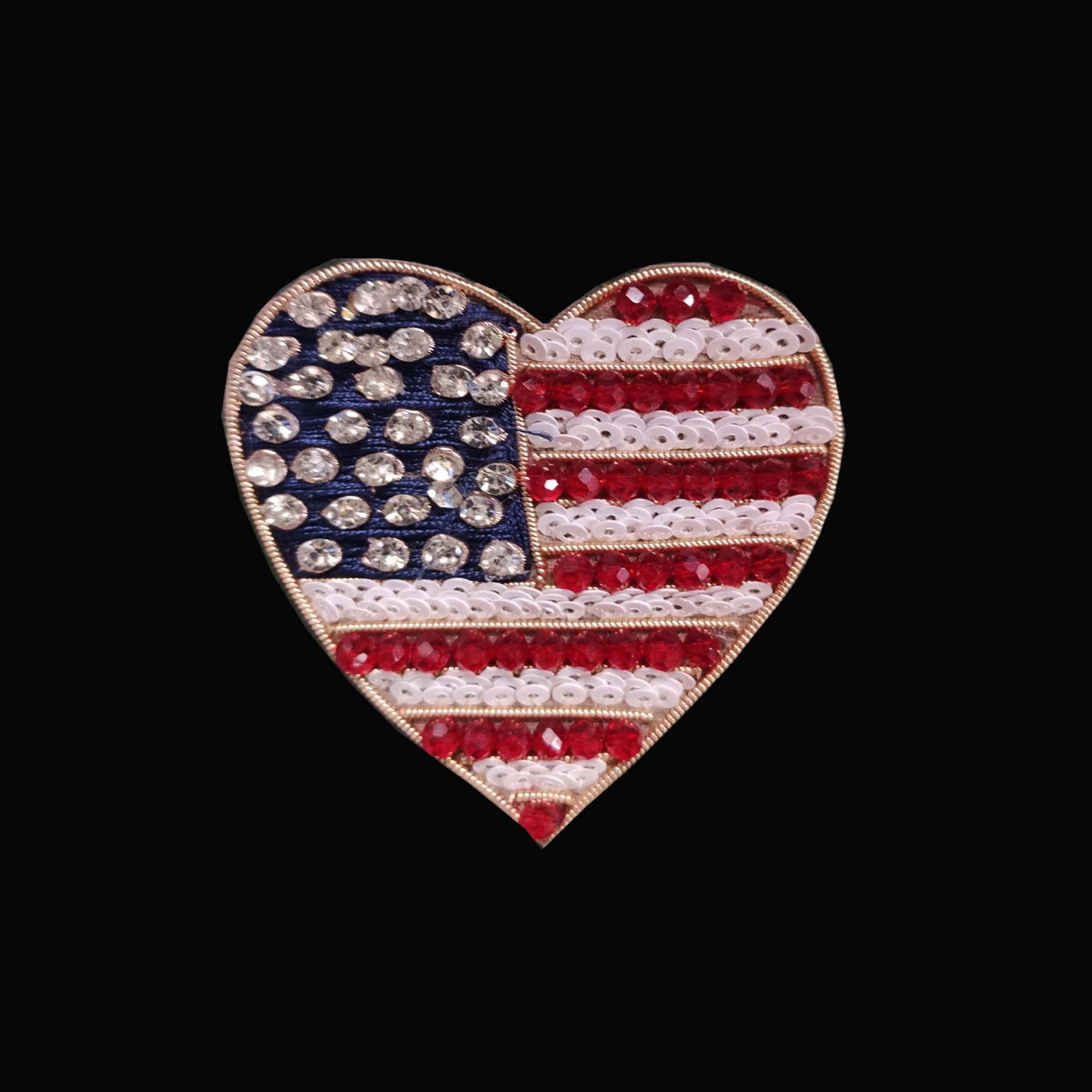 USA Flag Embroiderd Patch Sew on National Emblem Set of --2 pcs