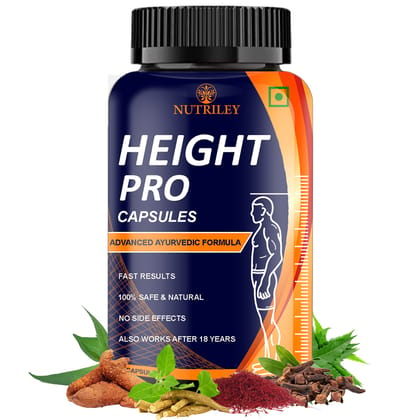 Nutriley Height Pro Capsules, Height Gainer, Height Gain Capsule (60 Capsules)