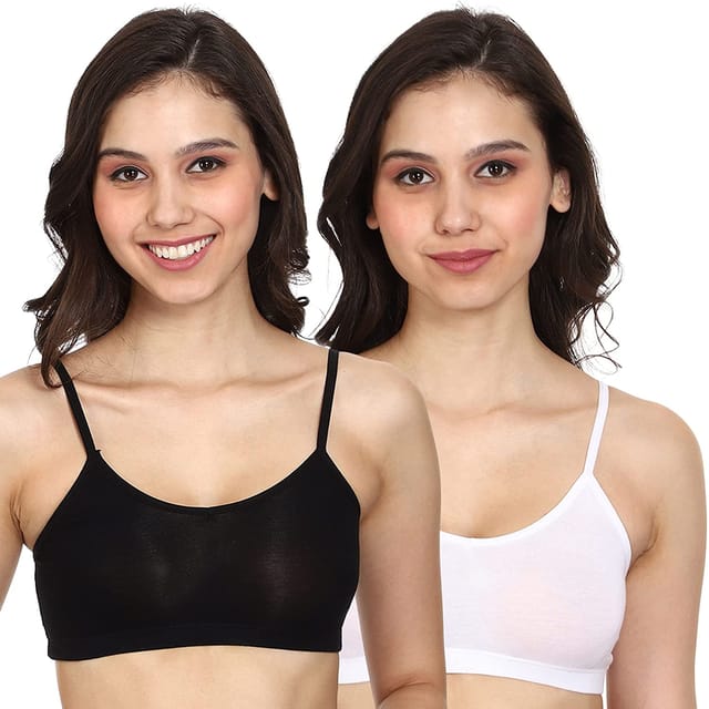 Girls Bra | Beginner Bra for Girls | Slip on Teen Bras with Flat Padding  for Coverage | Gives Confidence at School | Comfortable Strecthy Cotton 