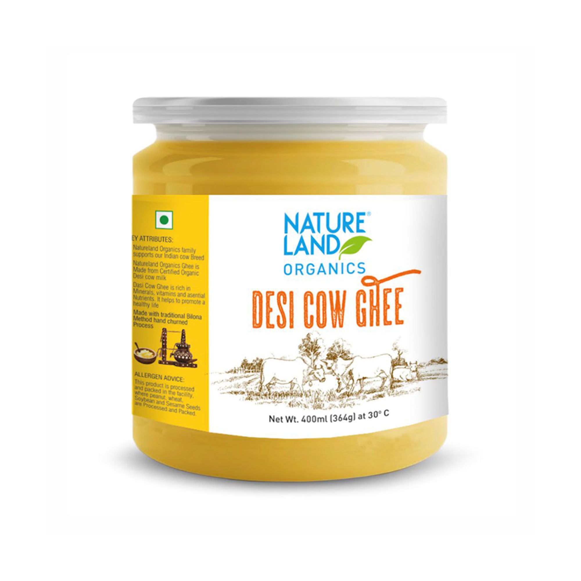 Natureland Organics Premium Desi Cow Ghee 400 Ml