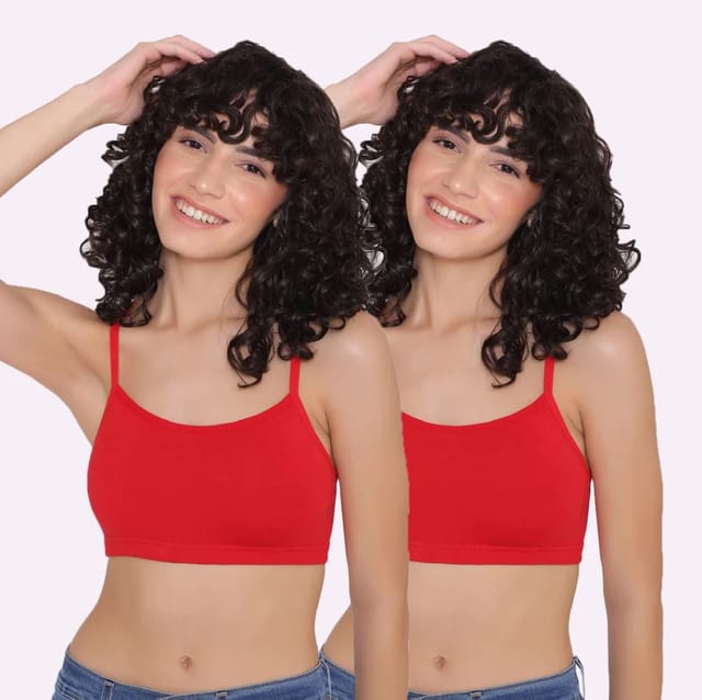 Slip-on Strapless Bra for Teenagers, Girls Beginners Bra Sports Cotton Non- Padded Stylish Crop Top