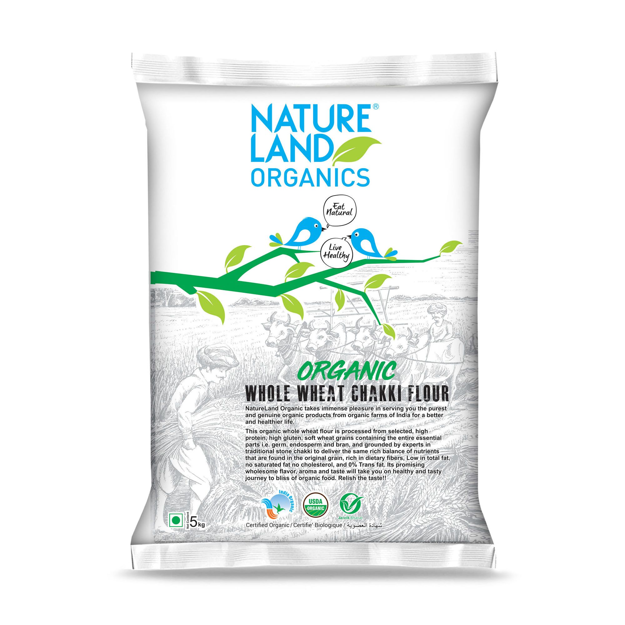 Natureland Organics Whole Wheat Flour 5 kg