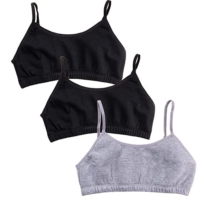 Teenager Beginners Sports Bra for Girls Black (pack of 3)