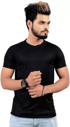 LYCRA  BLACK TSHIRT FOR MENS AND BOYS