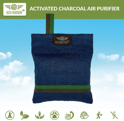 Eco Nation Activated Coconut Charcoal Natural Air Purifier For Kids Room| Activated Coconut Charcoal Non-Electric Natural Air Purifier |Air Purifer For Living Room, Bathroom, Cars (200 G + 200 G)(MADE IN INDIA)