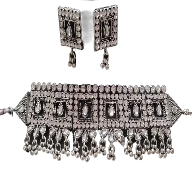 Silver Oxidised Beaded Ghungroo Earrings – Glitter Gleam