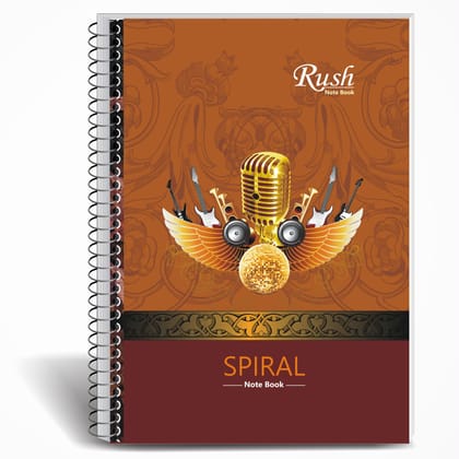 Rush 400 Pages Premium Unruled Spiral Note Book A4 size - Spiral Notebook Unruled