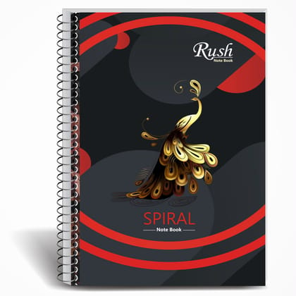 Rush 400 Pages Premium Spiral Note Book Ruled A4 size - Spiral Notebook Ruled