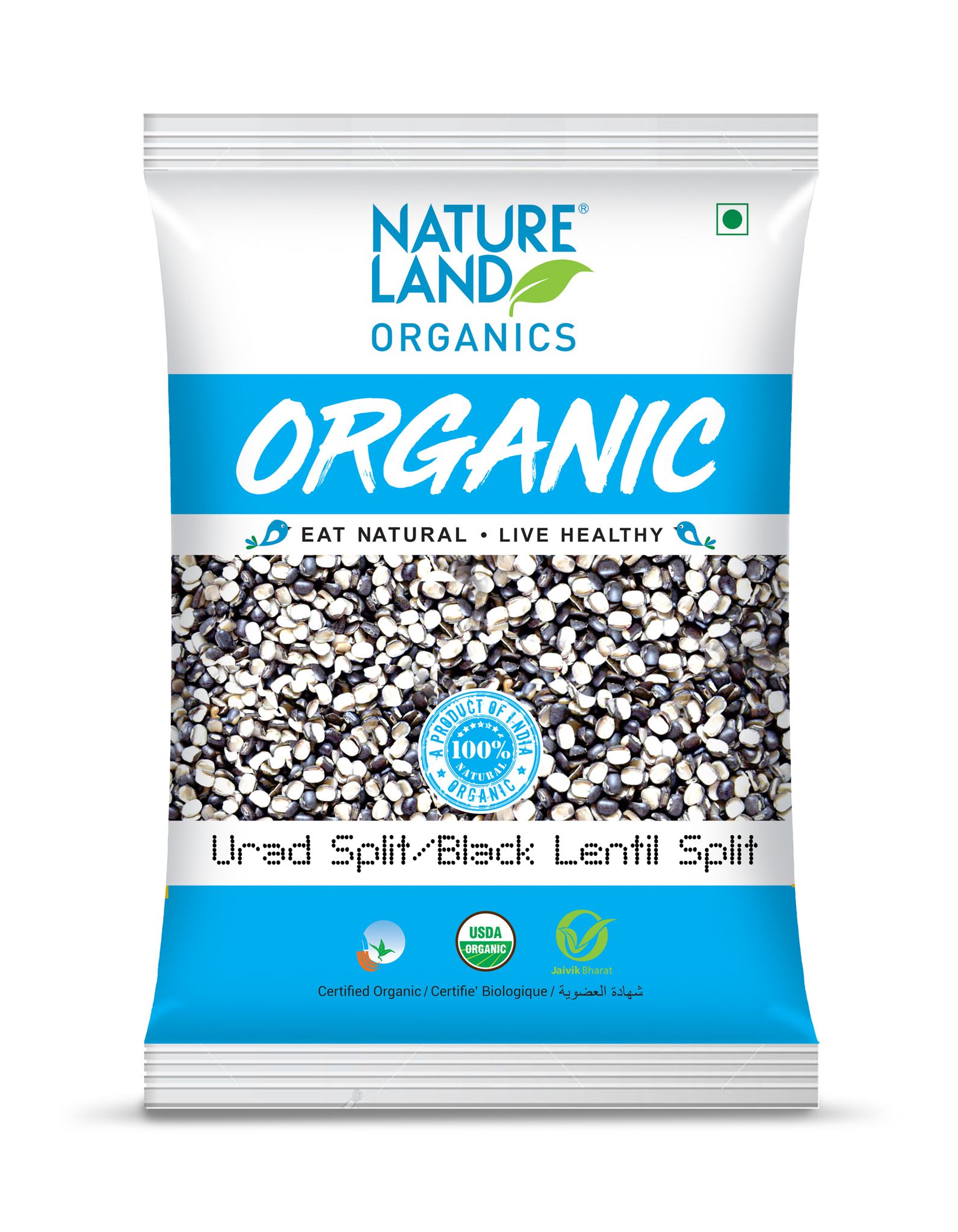 Natureland Organics Urad Split Dal 1 kg